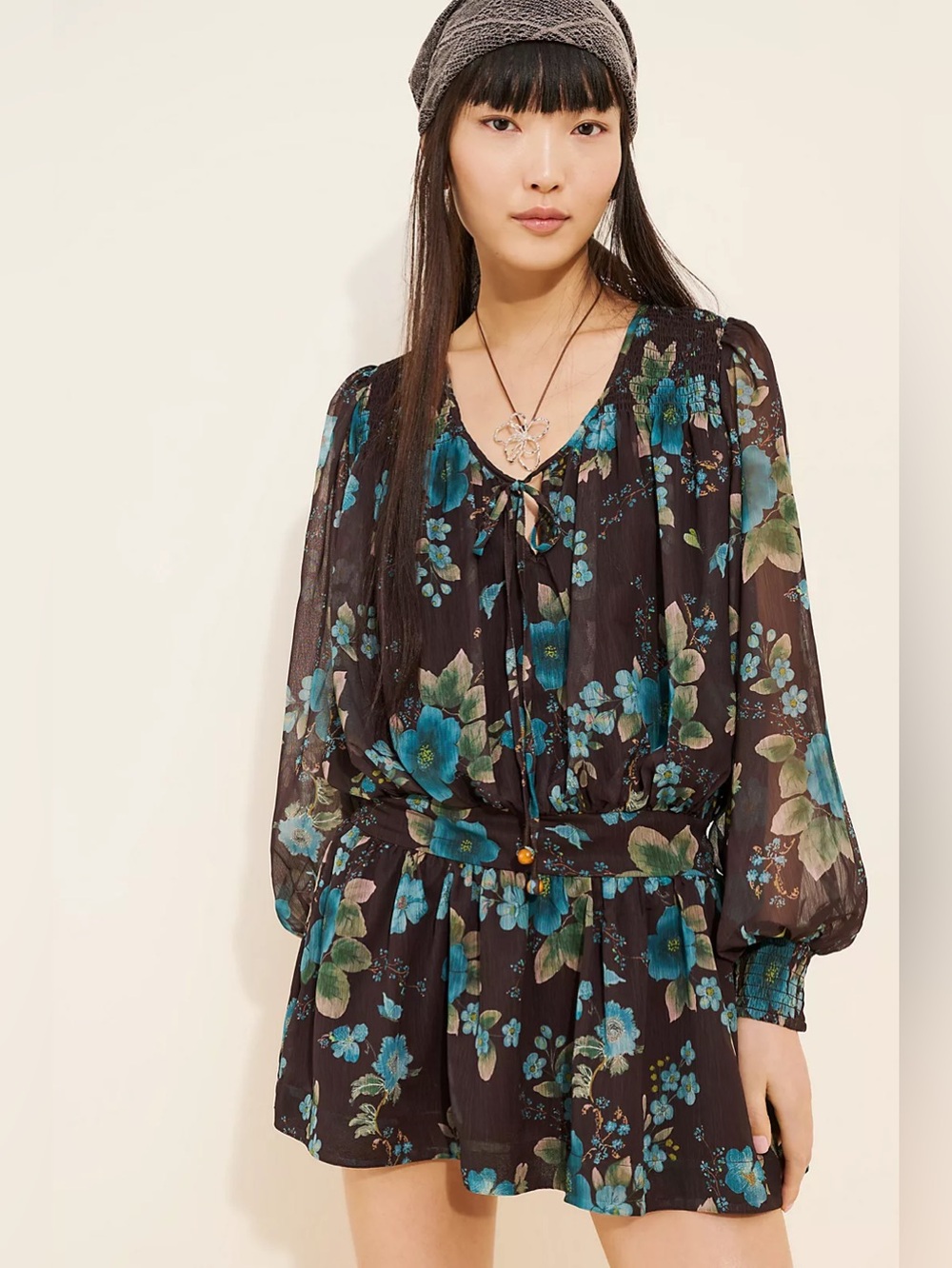 NWT FREE PEOPLE Sunbeam Printed Mini Dress | Brown Combo MSRP $168